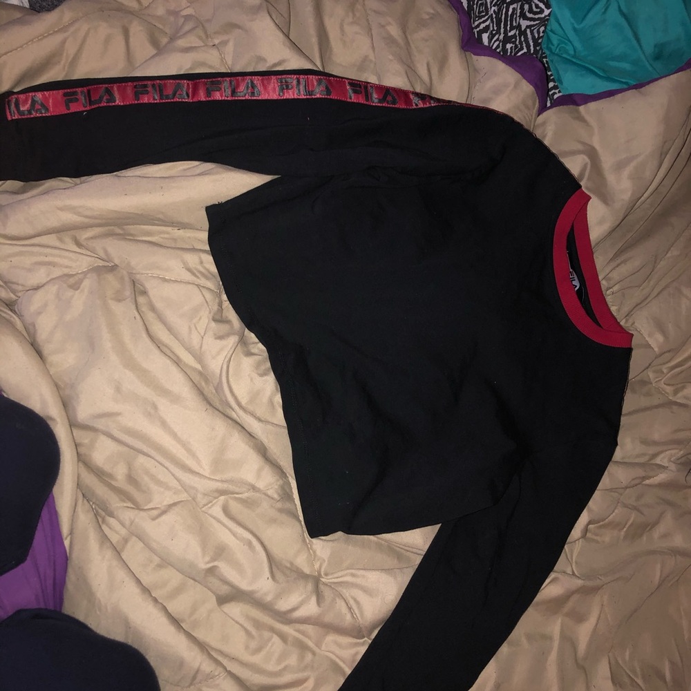 File Crop Top Sweater